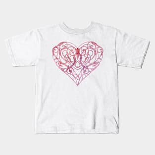 Elegant Original Hand Painted Heart Motif Kids T-Shirt